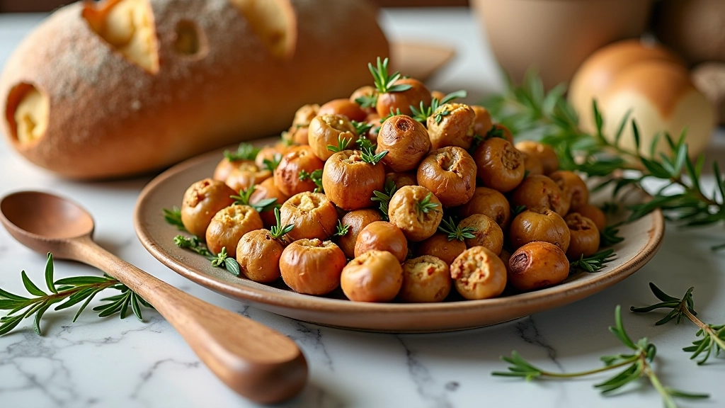 Receita em preparação: ingredientes para recheio de castanha alinhados, castanhas torradas, alecrim fresco, pão de ló