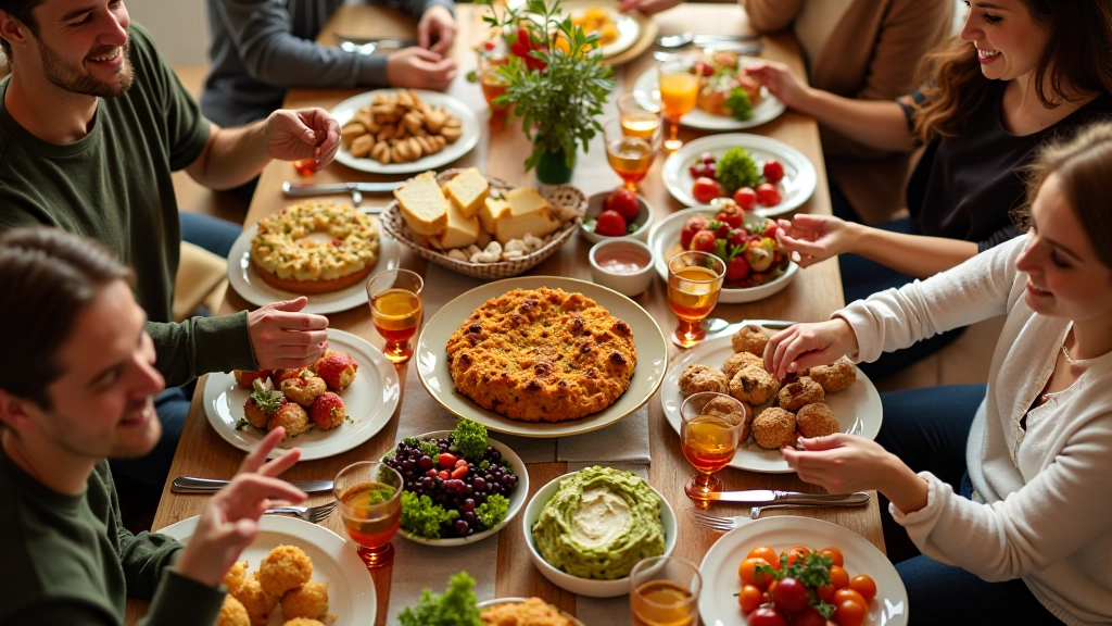 Mesa de celebração com pratos tradicionais portugueses
