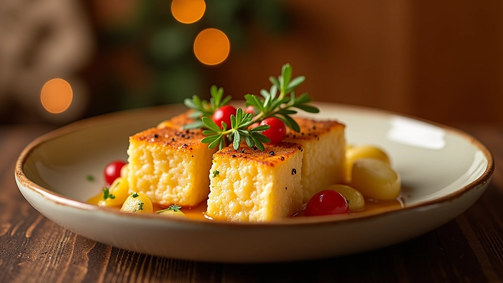 Prato principal de Natal português equilibrado com bacalau à Brás e acompanhamentos sazonais